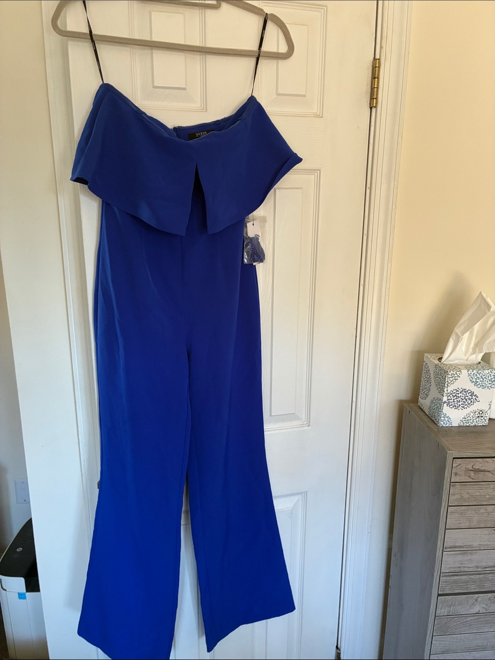 Off-Shoulder Wide-Leg Jumpsuit - Royal Blue GUESS